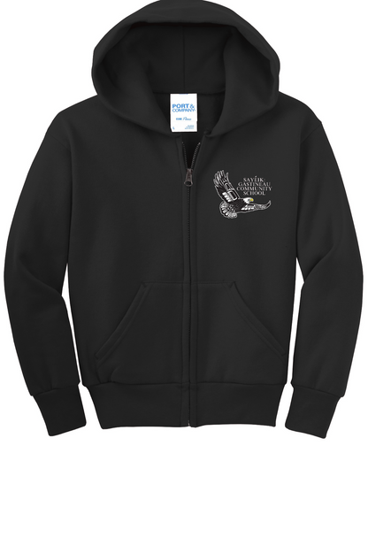 Sayeik Full Zip Hoodie with Left Chest Print