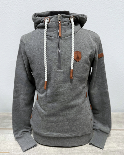 quarter zip hoodie with thumbholes