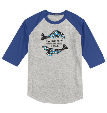 Harborview Elementary Baseball Tee with Full Front Print