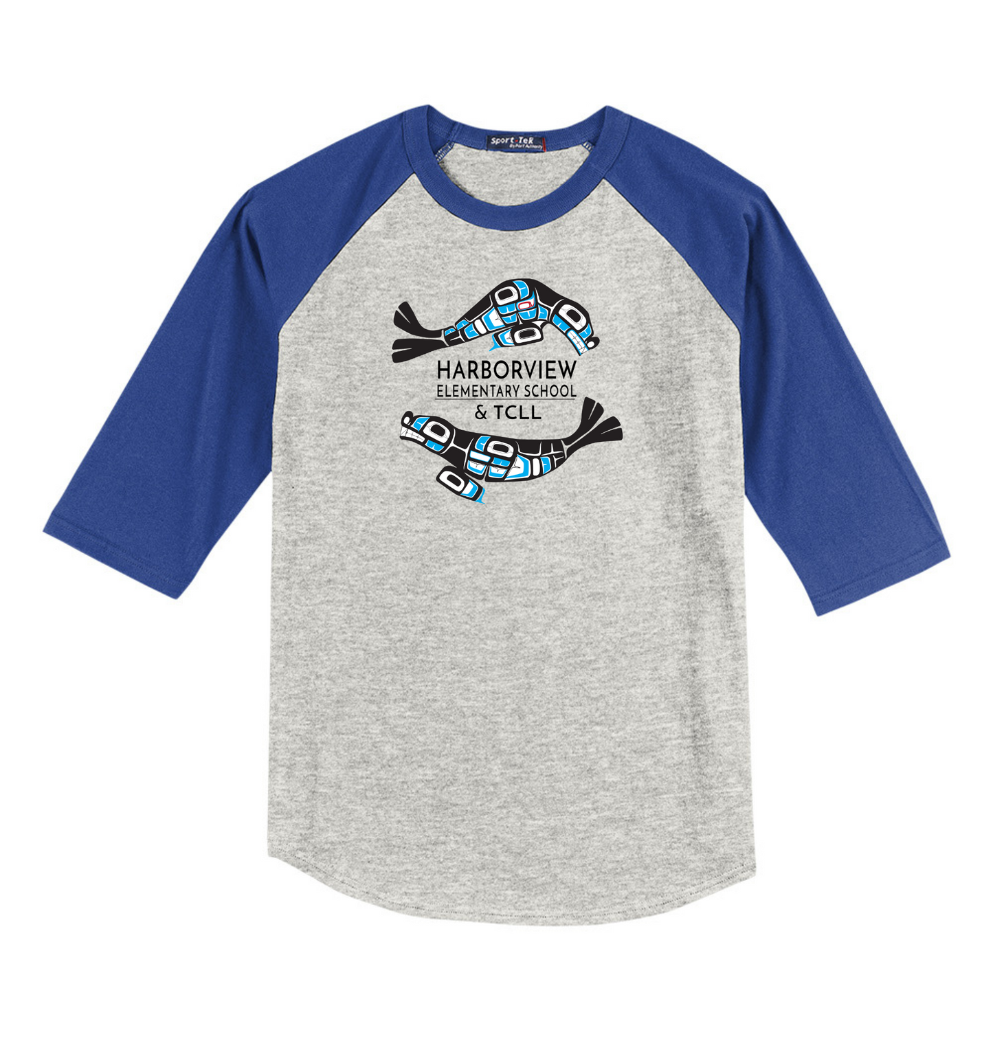 Harborview Elementary Baseball Tee with Full Front Print