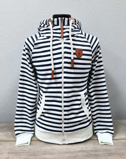 full zip hoodie stripes