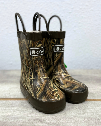 kids rubber rain boots camo