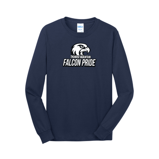 TMMS Long Sleeve T-Shirt with Falcon Above Text Chest Print