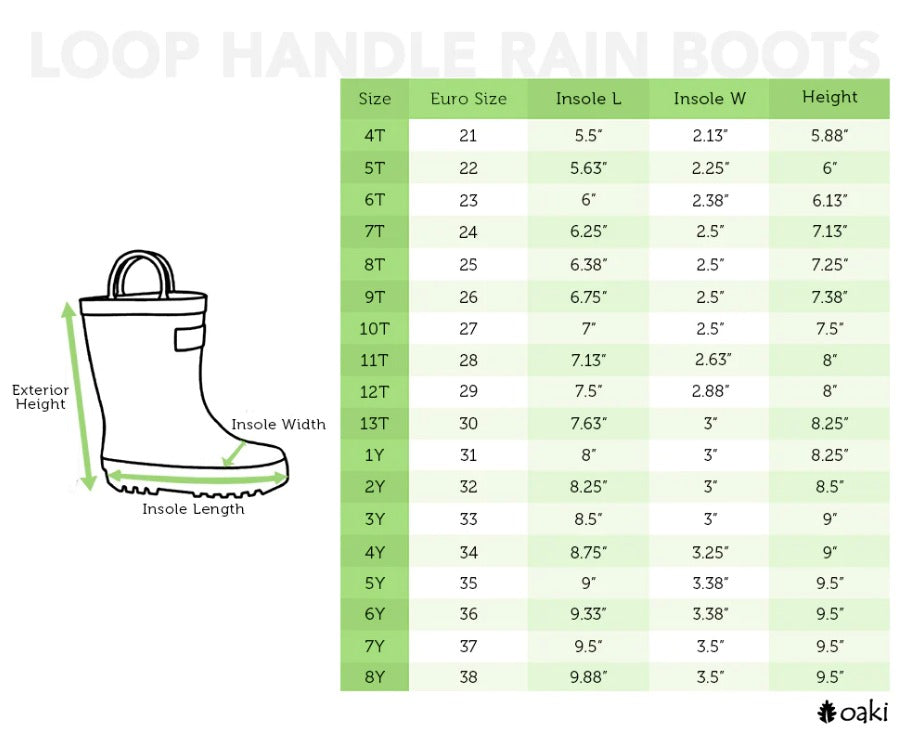 Oaki Kids Rubber Rain Boots in Colorful Rain Drops