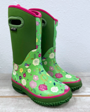 Green Floral – Oaki Kids Neoprene Boots