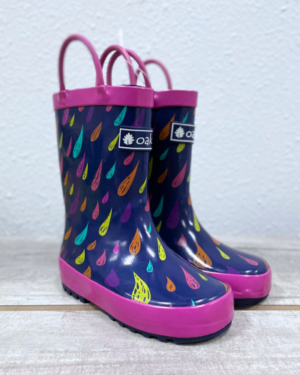 Raindrops – Oaki Kids Rubber Rain Boots